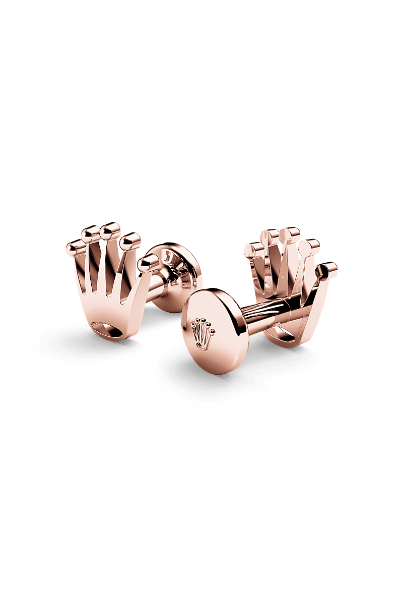 Rolex Crown cufflinks in Everose gold