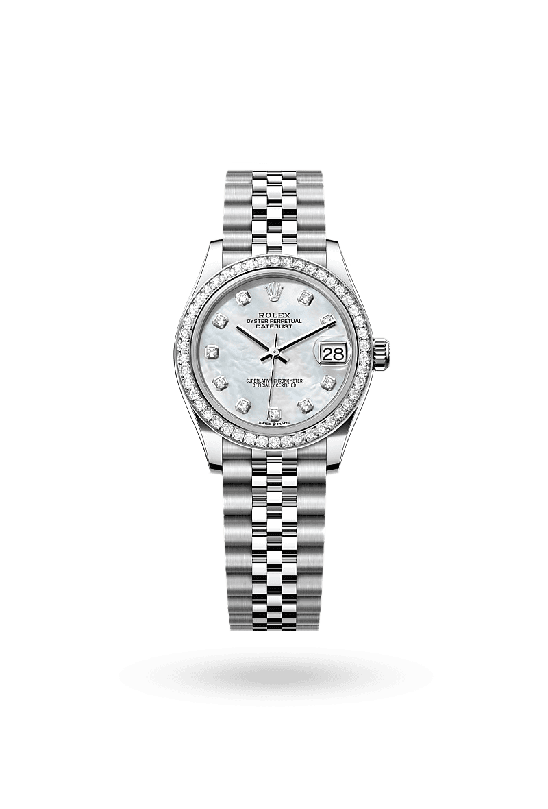 Rolex Datejust 31 - Oyster, 31 mm, Oystersteel, white gold and diamonds