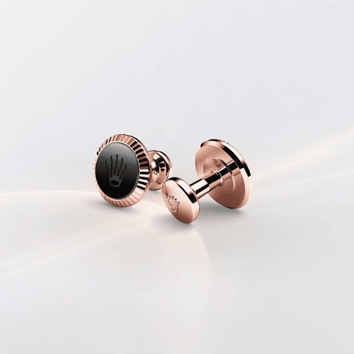 Rolex Fluted cufflinks in Everose gold