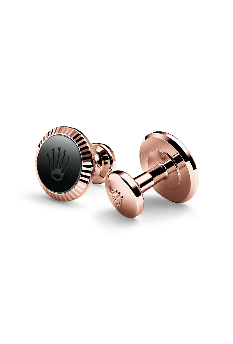 Rolex Fluted cufflinks in Everose gold