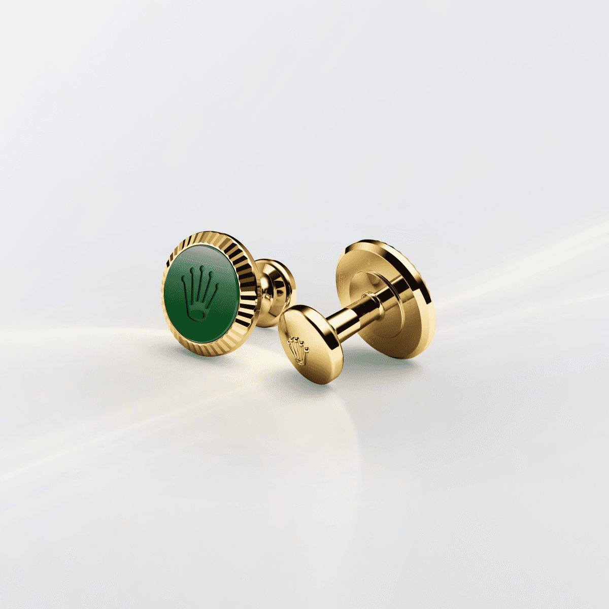 Rolex Fluted cufflinks in yellow gold