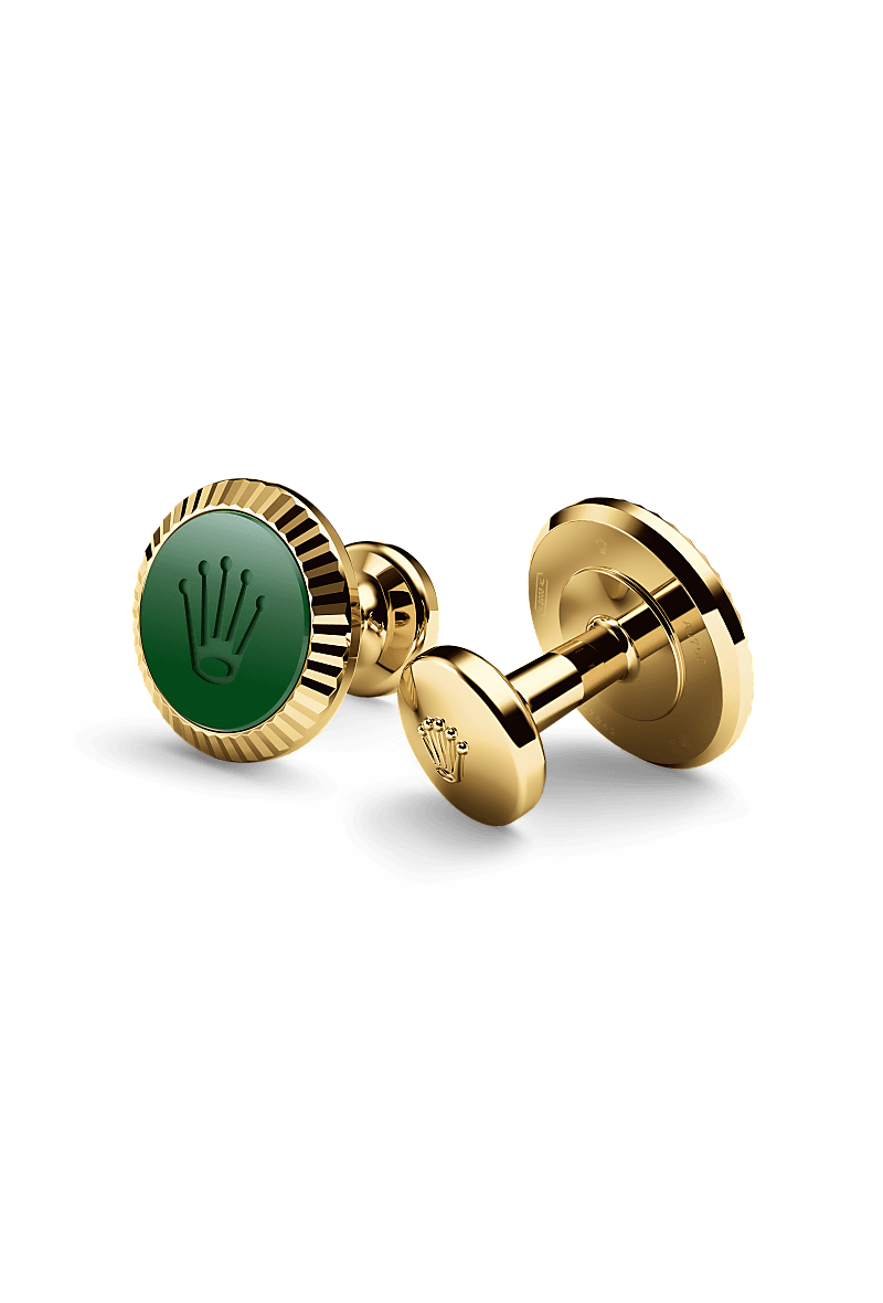 Rolex Fluted cufflinks in yellow gold