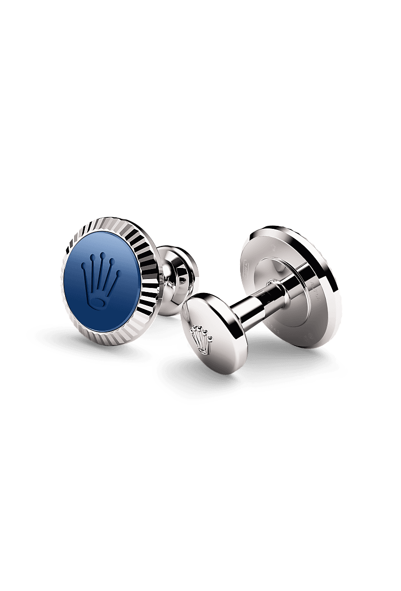 Rolex Fluted cufflinks in white gold