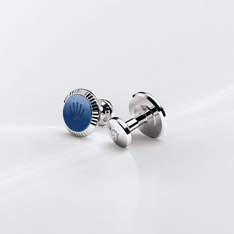 Rolex Fluted cufflinks in white gold