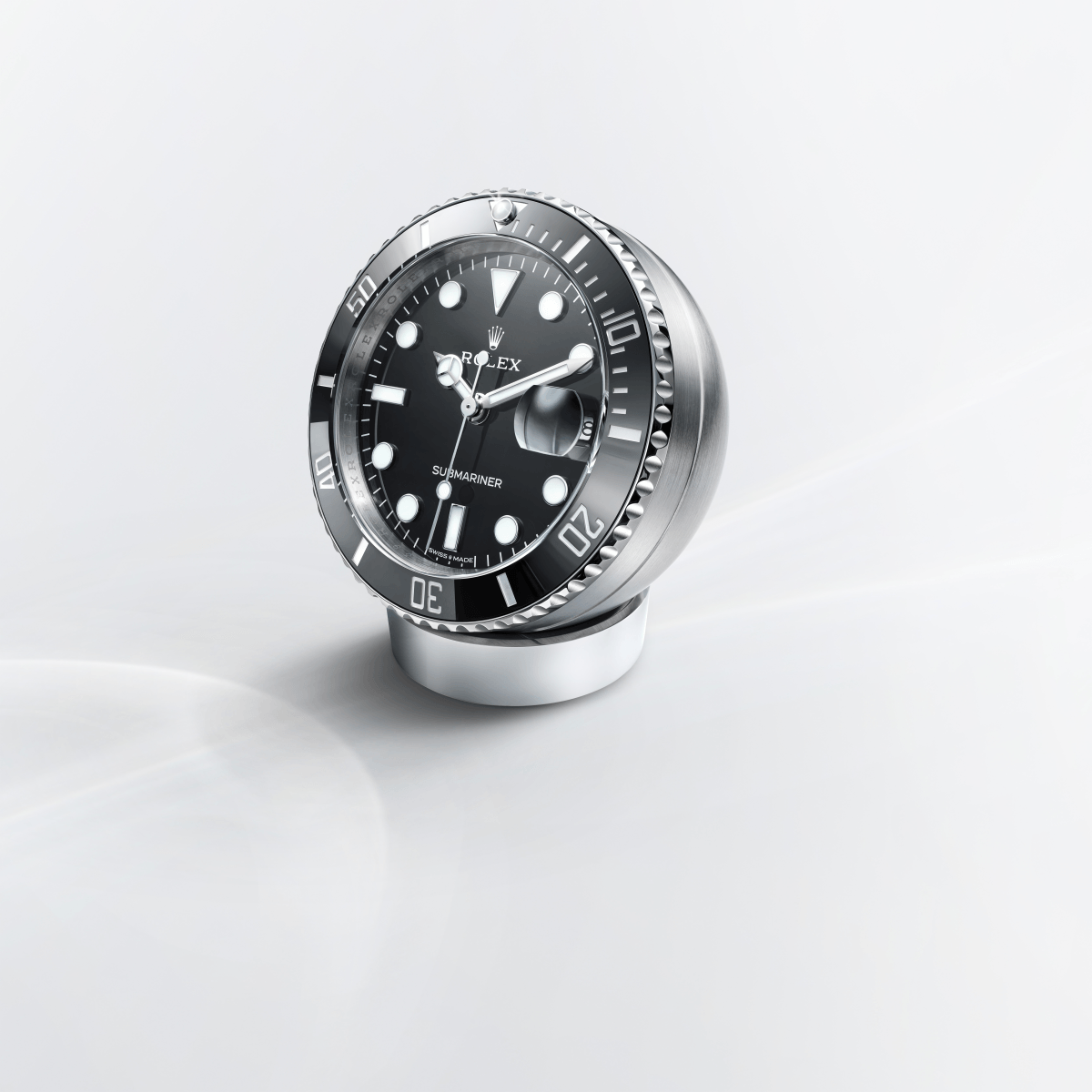 Submariner Date desk clock — Stainless steel